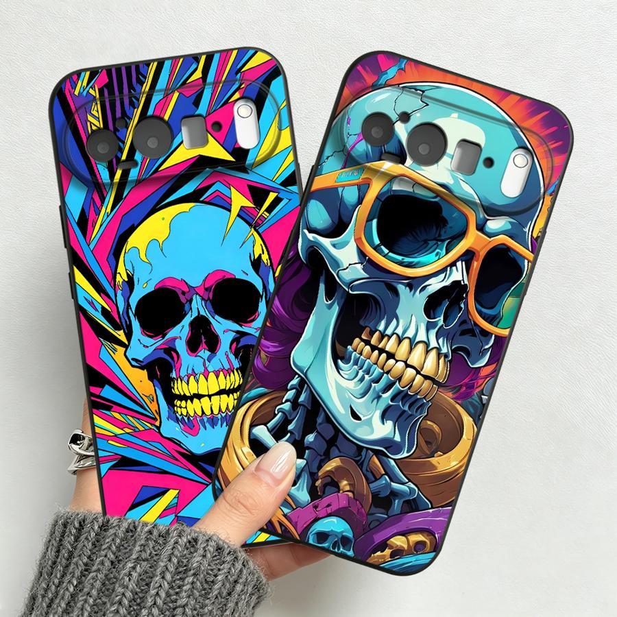 Google Pixel 9 - Etui Neon Pop Art Skull na