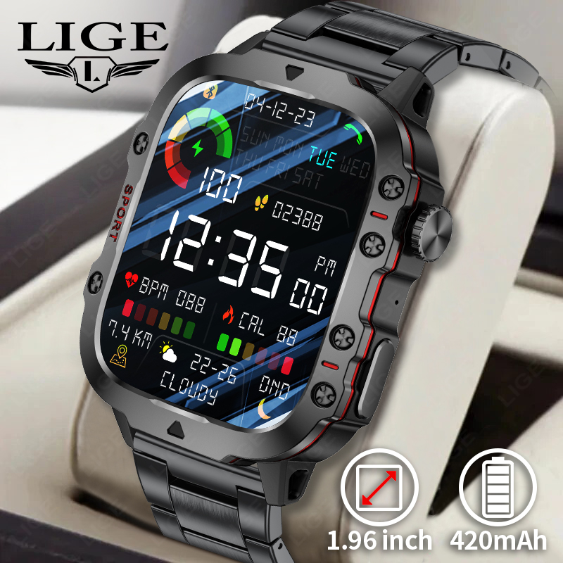 Rugged Sport Strap - Wytrzymały smartwatch wojskowy dla mężczyzn z